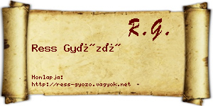 Ress Győző névjegykártya